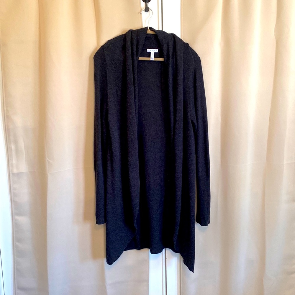 Grey long cardigan sweater